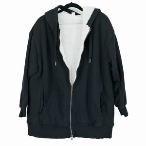 Sherpa lined Full zip hoodie with handwarmer pockets. Large NWOT